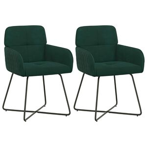 vidaXL Esszimmerst&uuml;hle 2 pcs Samt Dunkelgr&uuml;n 59 x 56,5 x 86 cm