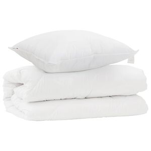 vidaXL Bettdecken Set mit Kissen 2 Stk. Wei&szlig; Mikrofaser
