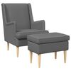 vidaXL Sessel mit Fu&szlig;hocker 2 stk. Dunkelgrau Stoff