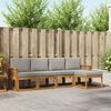 vidaXL Outdoor-Sofagarnitur mit Kissen 5 pcs Nat&uuml;rlich und Hellgrau