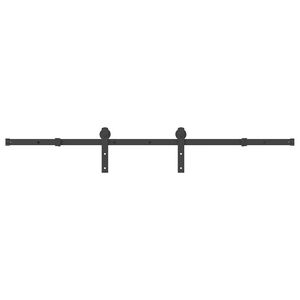 vidaXL Schiebet&uuml;rbeschlag-Set 183 cm Stahl Schwarz