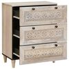 vidaXL Sideboard 60 x 33 x 75 cm massives Mangoholz Wei&szlig;