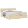 vidaXL Ottoman-Bett mit Matratze Creme 200x200 cm Stoff