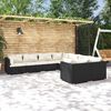 vidaXL 8-tlg. Garten-Lounge-Set mit Kissen Poly Rattan Schwarz
