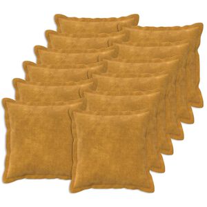 vidaXL Kissenbezug 12 stk. HOUTEN Gelb 40 x 40 cm Mikrofaser Fleece