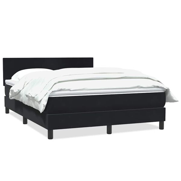 vidaXL Boxspringbett mit Matratze Schwarz 160x220 cm Samt