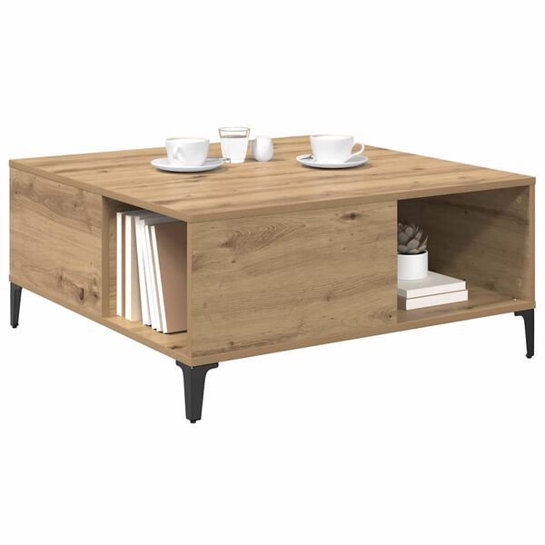 vidaXL Couchtisch Artisan-Eiche 80 x 80 x 36,5 cm Holzwerkstoff