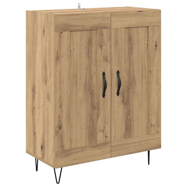 vidaXL Sideboard Artisan-Eiche 69,5 x 34 x 90 cm Verbundholz und Eisen