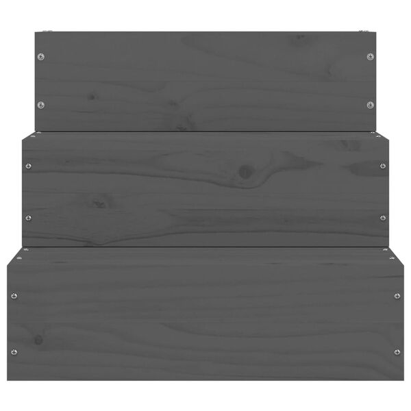 vidaXL Haustiertreppe Grau 40x37,5x35 cm Massivholz Kiefer