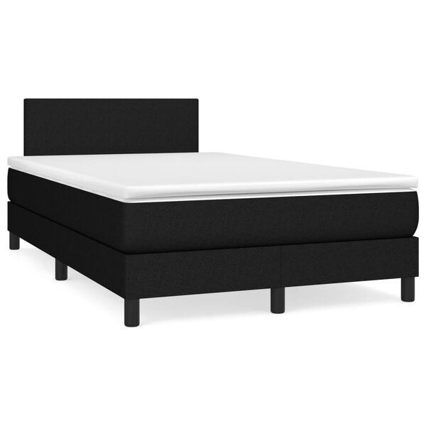 vidaXL Boxspringbett mit Matratze & LED Schwarz 120x190 cm Stoff