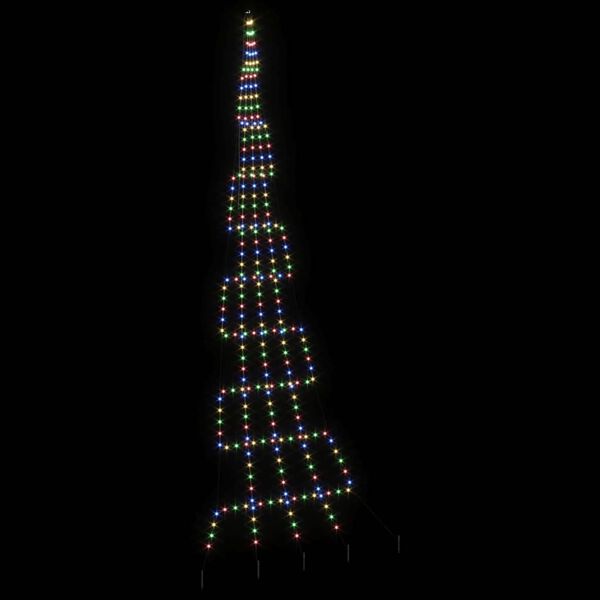 vidaXL LED Weihnachtsbaum mit Erdspießen Mehrfarbig 500 cm Metall