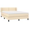 vidaXL Boxspringbett mit Matratze Creme 140x200 cm Stoff