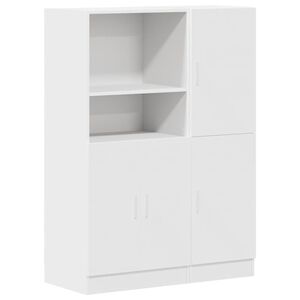 vidaXL 2-tlg. K&uuml;chenschrank-Set Wei&szlig; Holzwerkstoff
