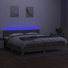 vidaXL Boxspringbett mit Matratze & LED Taupe 200x200 cm Stoff