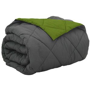 vidaXL Ganzjahresbettdecke Gr&uuml;n und Anthrazit 200 x 200 cm Mikrofaser