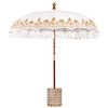 vidaXL Balinesischer Sonnenschirm mit Sockel Creme 215 x 215 x 260 cm