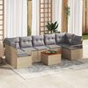 vidaXL Gartensofa-set mit Kissen 8 pcs Beige Poly-Rattan