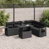 vidaXL 7-tlg. Garten-Sofagarnitur mit Kissen Schwarz Poly Rattan