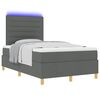vidaXL LED Boxspringbett mit Matratze Dunkelgrau 120 x 200 cm Stoff