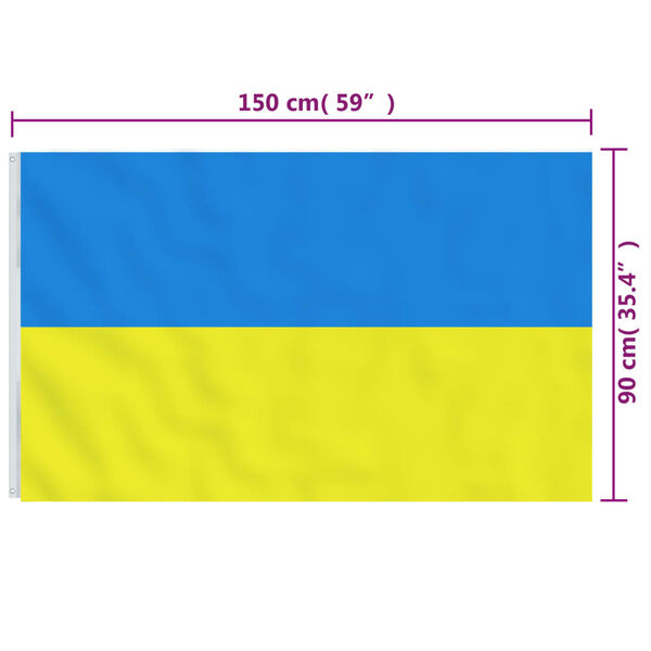 vidaXL Flagge der Ukraine mit Messingösen 90x150 cm
