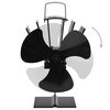 vidaXL Ofenventilator W&auml;rmebetrieben 3 Bl&auml;tter Schwarz