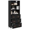 vidaXL Highboard Schwarz Eichen-Optik 69,5 x 34 x 180 cm Holzwerkstoff
