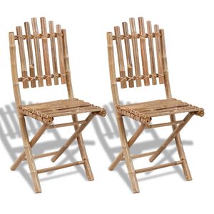 vidaXL Gartenst&uuml;hle 2 Stk. Klappbar Bambus