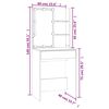 vidaXL Schminktisch mit LED Schwarz 60x40x140 cm