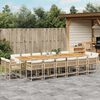 vidaXL 17-tlg. Garten-Essgruppe mit Kissen Beige Poly Rattan