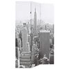 vidaXL Raumteiler klappbar 120 x 170 cm New York bei Tag Schwarz-Weiß