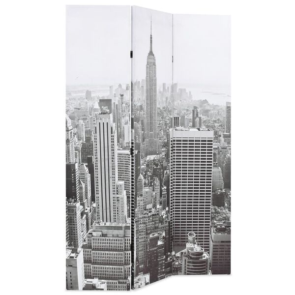 vidaXL Raumteiler klappbar 120 x 170 cm New York bei Tag Schwarz-Weiß