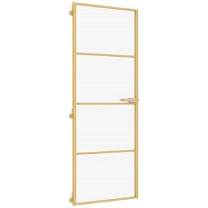 vidaXL Innent&uuml;r Schlank Golden 76x201,5 cm Hartglas und Aluminium