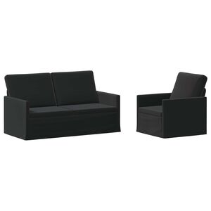 vidaXL Sofa-Set 2 pcs Schwarz Samt (V)