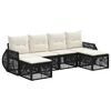 vidaXL Gartensofa-set 6 stk. 6-Sitzer Schwarz und Cremewei&szlig;