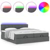 vidaXL Ottoman-Bett mit Matratzen & LEDs Dunkelgrau 200x200 cm Stoff