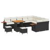vidaXL Gartensofa-set 12 pcs Schwarz Poly-Rattan