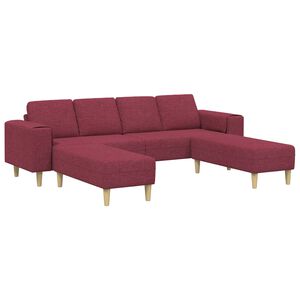 vidaXL Wohnzimmer Couch 3 pcs Weinrot Polyester