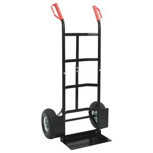 vidaXL Erweiterbarer Handwagen Schwarz und Rot 57 x 46 x 113 cm Stahl