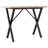 vidaXL Esstisch X-Gestell 100x50x75,5 cm Massivholz Kiefer & Stahl
