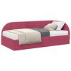 vidaXL Eckbettgestell mit Matratze 2 stk. Weinrot 90 x 200 cm Samt