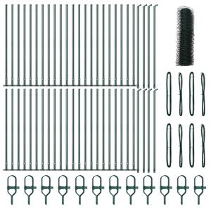 vidaXL Zaunpfosten Gr&uuml;n 100 x 1 m (36 mm Maschenweite) Stahl und PVC