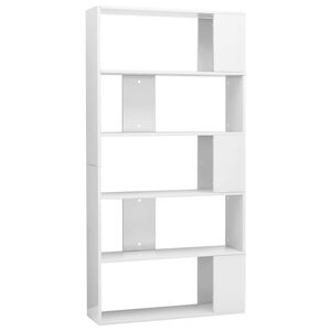 vidaXL B&uuml;cherregal/Raumteiler Hochglanz-Wei&szlig; 80x24x159 cm