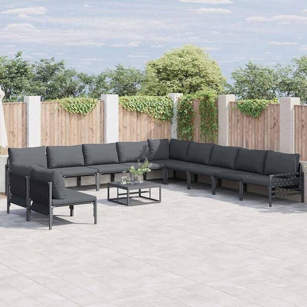 vidaXL Garten-Sofa-Set 12 pcs Anthrazit Stahl