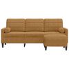 vidaXL 3-Sitzer-Sofa mit Hocker Braun 180 cm Samt