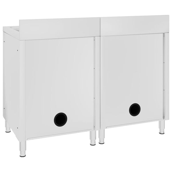 vidaXL Gastro-Spülenunterschränke 2 Stk. Edelstahl