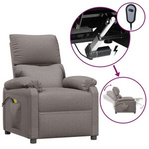 vidaXL Massagesessel Elektrisch Taupe Stoff