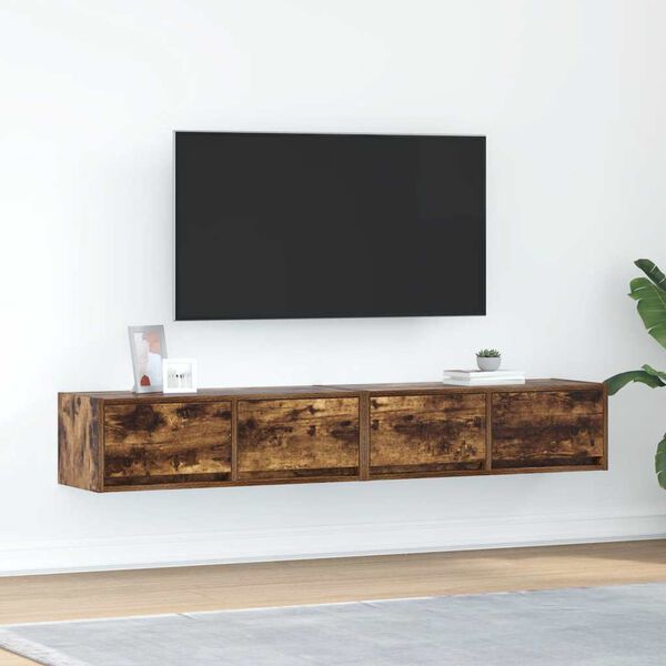 vidaXL TV-Schr&auml;nke 2 Stk. R&auml;uchereiche 80x31x25,5 cm Holzwerkstoff