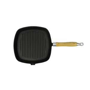 vidaXL Grillpfanne mit Holzgriff Gusseisen 20 x 20 cm