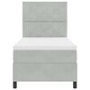 vidaXL Boxspringbett mit Matratze Hellgrau 90 x 200 cm Samt