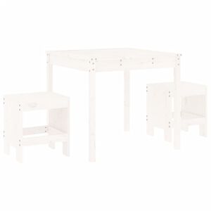 vidaXL 3-tlg. Garten-Bistro-Set Weiß Massivholz Kiefer